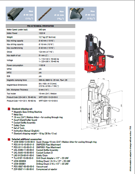 دریل مگنت (مغناطیسی) مدل PRO-40 Practical ساخت پروموتک لهستان