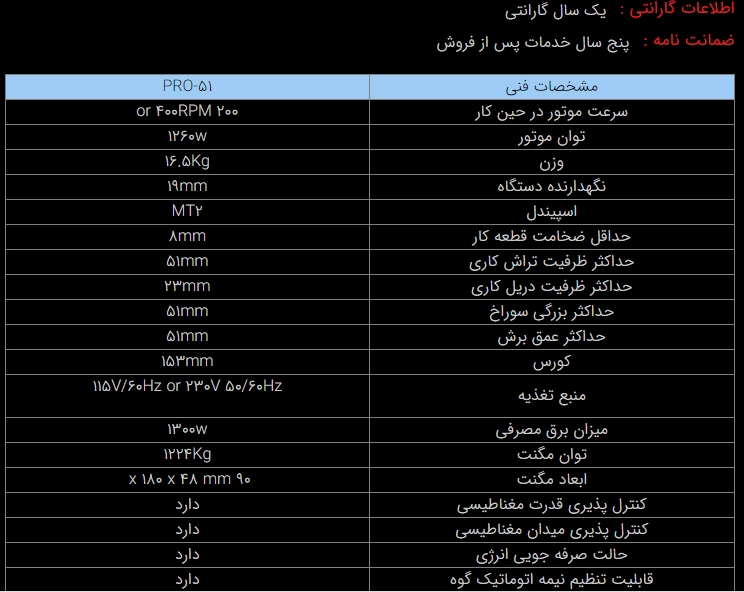 دریل مگنت (مغناطیسی) مدل PRO-51 ساخت پروموتک لهستان