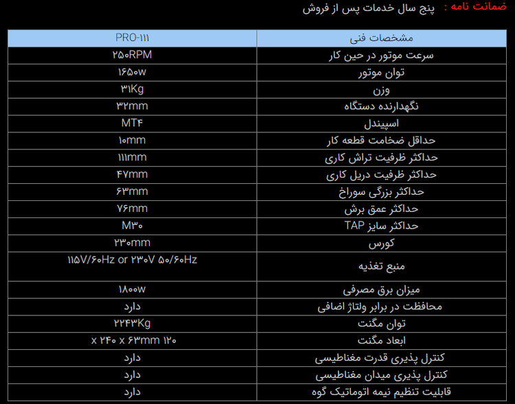 دریل مگنت (مغناطیسی) مدل PRO-111 ساخت پروموتک لهستان