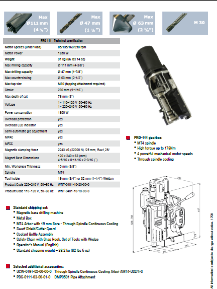 دریل مگنت (مغناطیسی) مدل PRO-111 ساخت پروموتک لهستان