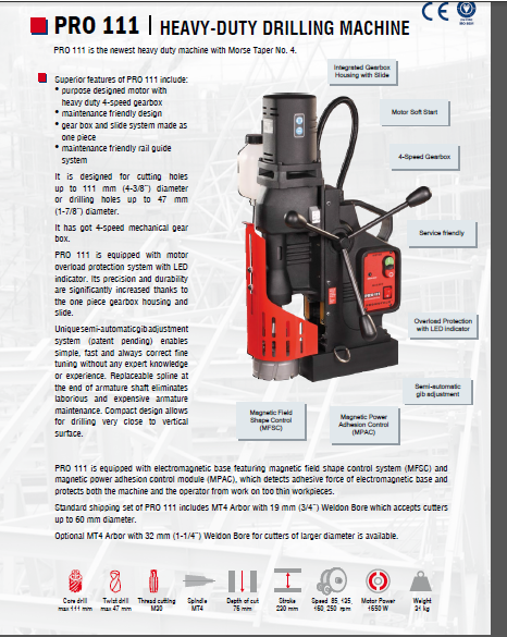 دریل مگنت (مغناطیسی) مدل PRO-111 ساخت پروموتک لهستان