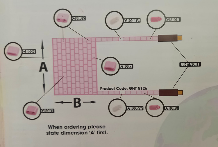 المنت گرمایش سرامیکی 3 مهره x 32 مهره، 60 ولت، 2.7 کیلو وات
