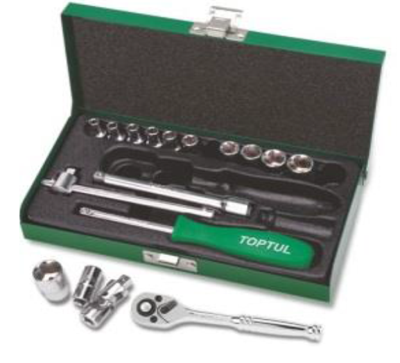 جعبه بکس 17 پارچه هواگیری 1/4 Toptul میلی متری