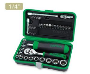 جعبه بکس 1/4 ، (41پارچه) 4 تا 14 با نوک پیچ گوشتی آلنی ،ستاره ای ،پیچ گوشتی