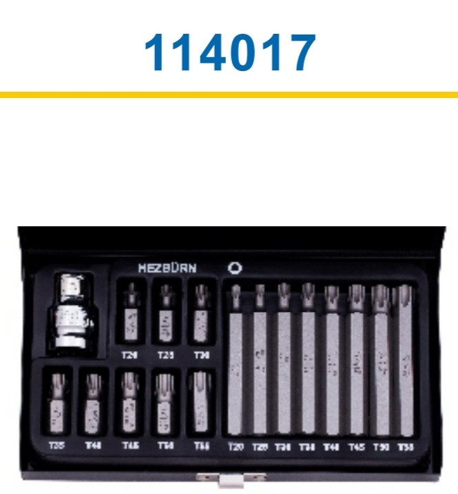 جعبه ست بیت های ستارهای کوتاه و بلند 17 عددی هزبرن کد کالا H114017