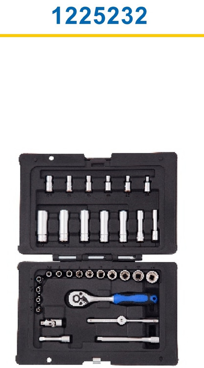 جعبه بکس هزبرن 32 پارچه 1/4 اینچ کوتاه و بلند کد کالا 1225232