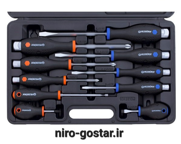 ست پیچ گوشتی ضربه خور 10 عددی HEZBURN مدل 1249010H